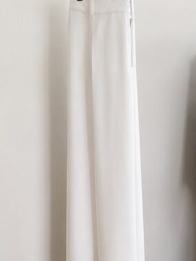 Retrofete White Wide-Leg Trousers